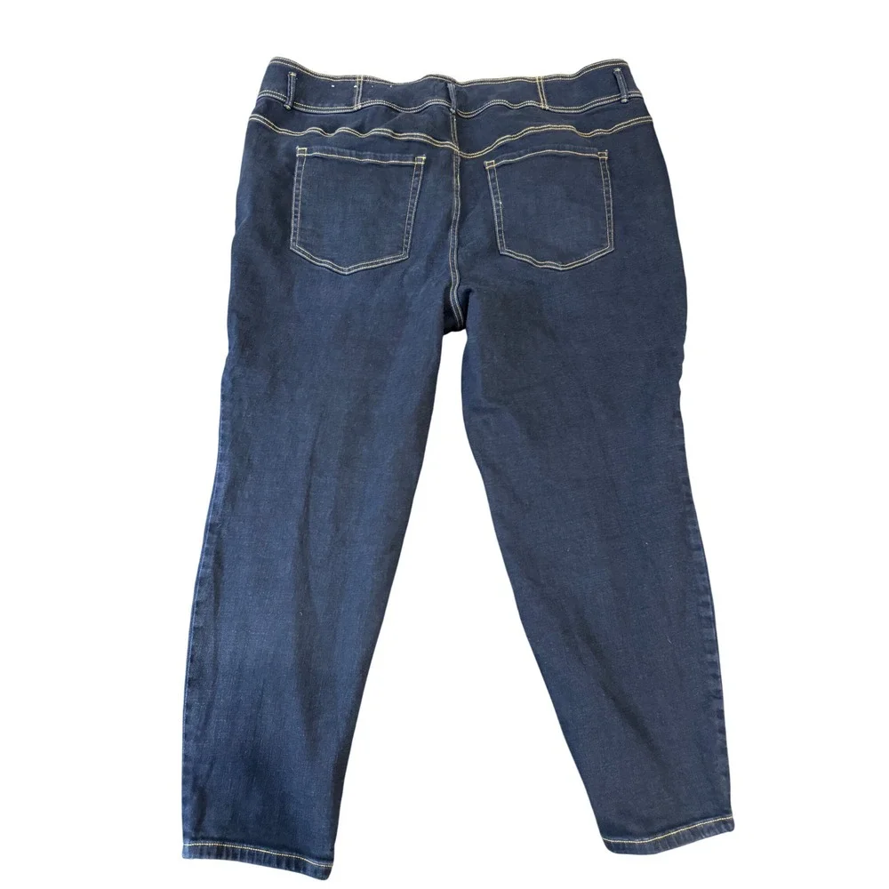 Lane Bryant Plus Size Denim Jeans‎ Triple Button Dark Wash Womens